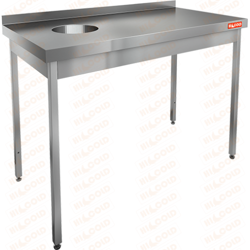 Стол производственный пристенный с бортом и полкой hicold нсо 15 6бп