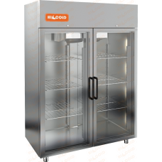 Шкаф морозильный со стеклянными дверьми  HICOLD  A140/2BV